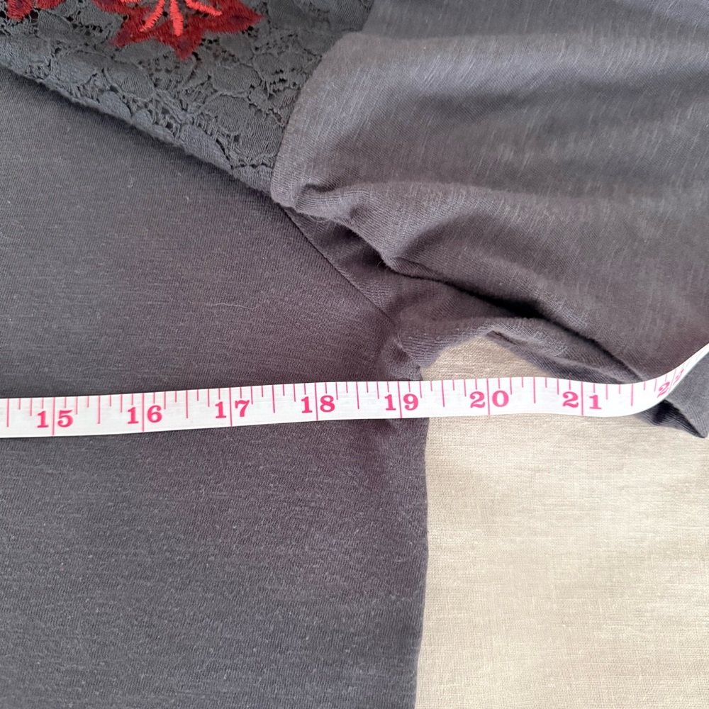 North River Outfitters | Gray Henley Embroidered Cuff | Long Sleeve T-Shirt | M - Picture 9 of 13